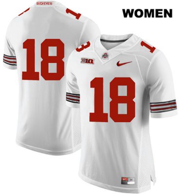 Women's NCAA Ohio State Buckeyes Tate Martell #18 College Stitched No Name Authentic Nike White Football Jersey YE20B54AV